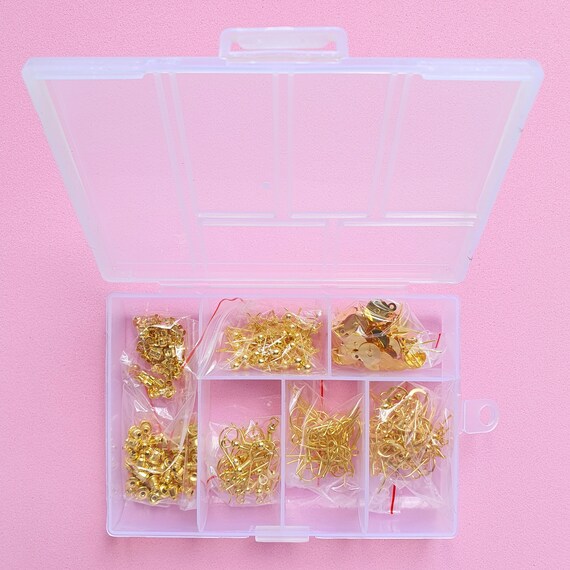300 pcs set Box Earrings components Hooks and Studs Earrings findings DIY jewelry 100 pairs