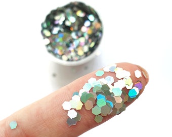 Silver Hologram Hexagon Chunky glitter for Resin Epoxy crafts