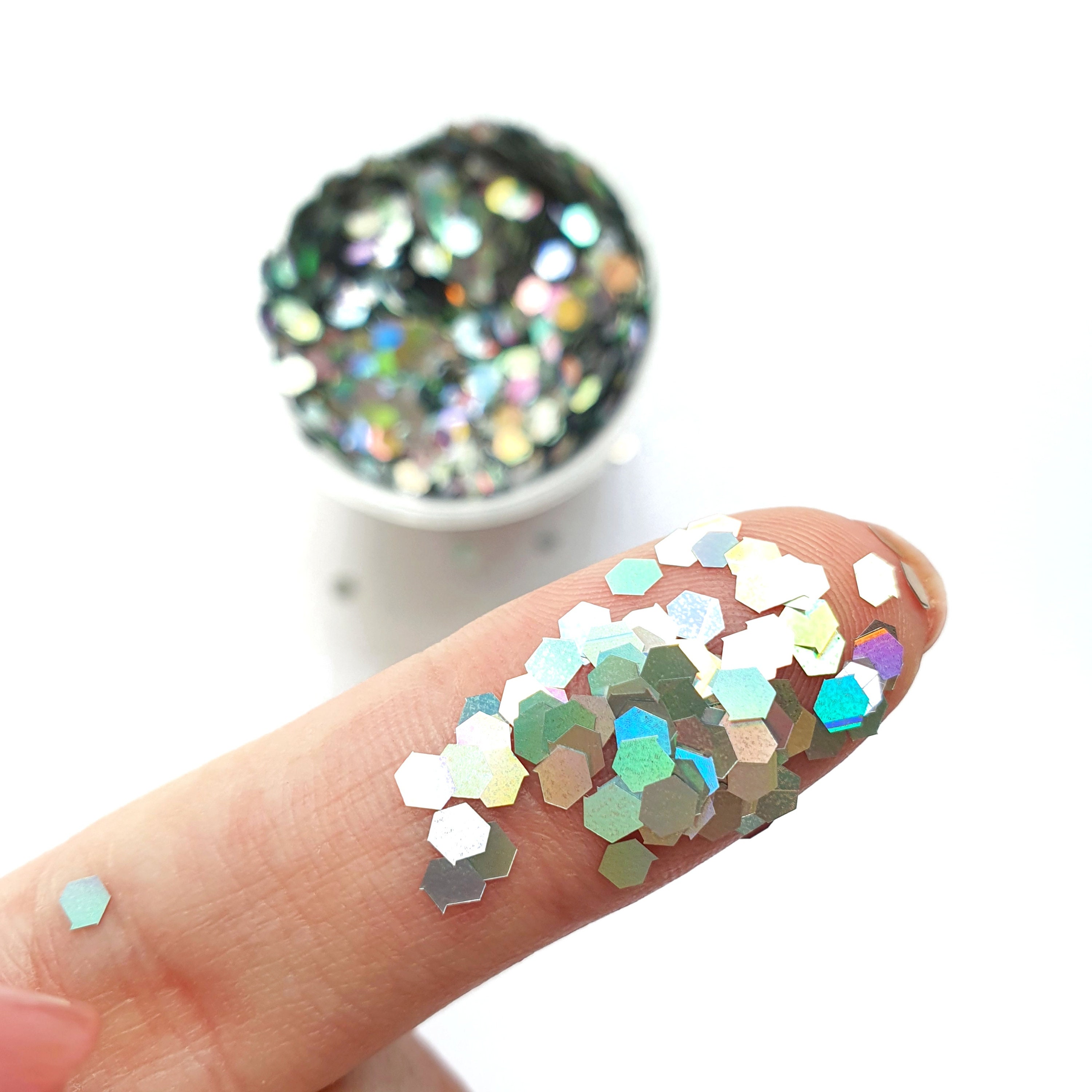 20g/Bag Loose Holographic Glitter Bulk Silver Chunky Nail Glitter Sequins  for Epoxy Resin DIY Nails Decor