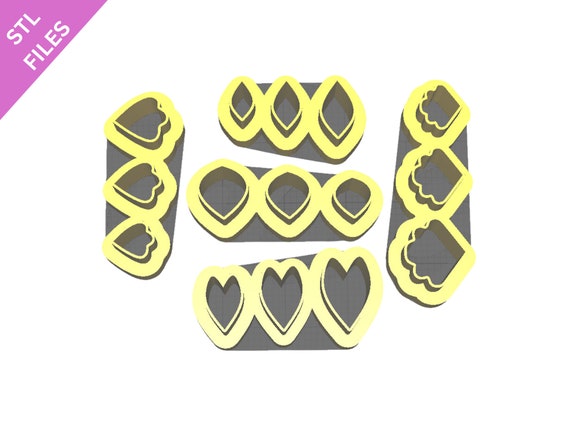 Digital STL files for 3D printing Clay cutters Earrings sharp version cutters Flower Leaf Mermaid cutters download files for resin machine