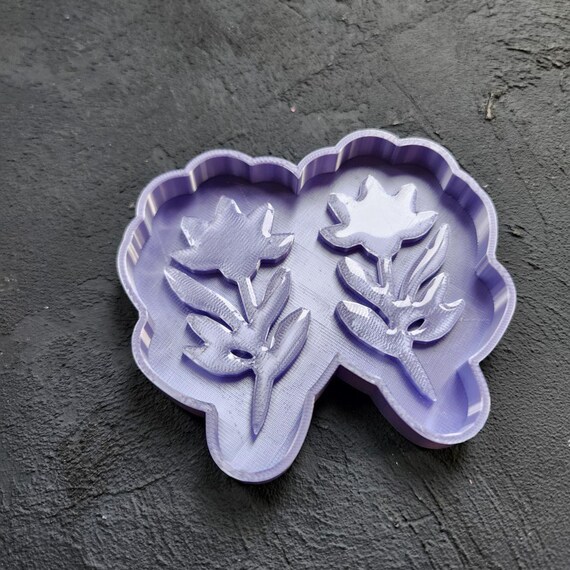 Glossy Earring Mold Blanks – Master Molds for Making Your Own Silicone Molds "Flower design"