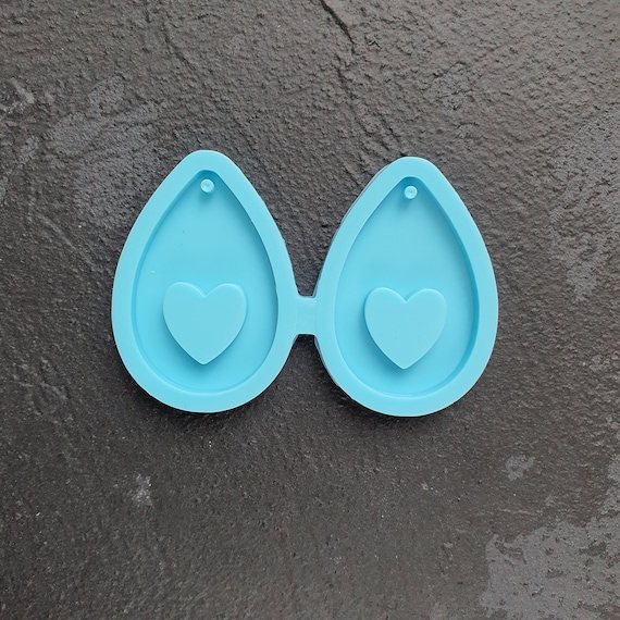 Silicone earrings mold "Heart" for resin and epoxy