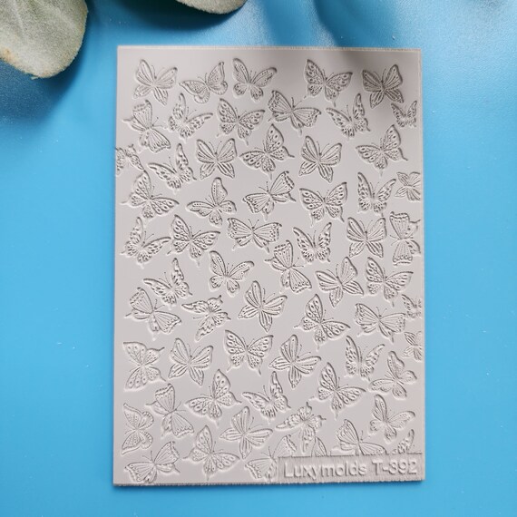Polymer clay Texture tile Texture mat Clay stamp Polymer clay texture stencils "Butterfly" design clay texture Rubber mat T-392 Clay tools