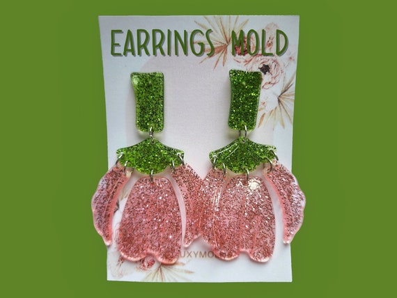 Silicone earrings mold / Silicone epoxy mold / Silicone earring moulds / Silicone UV resin molds / Flowers earring silicone jewelry mold
