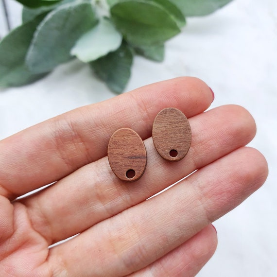 Wood Earring stud components Geometric studs Earrings findings DIY jewelry