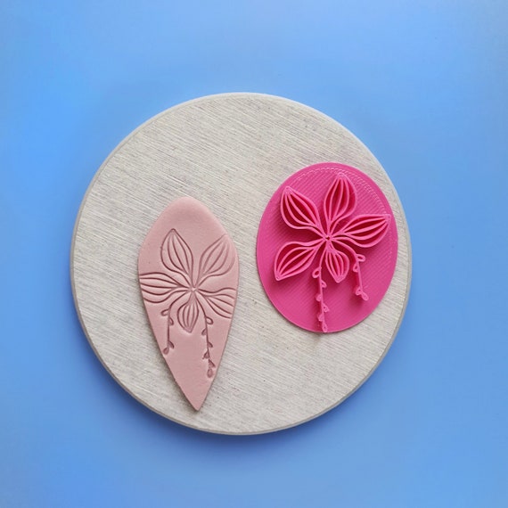 Polymer clay 3D "Leaves" stamp embossing