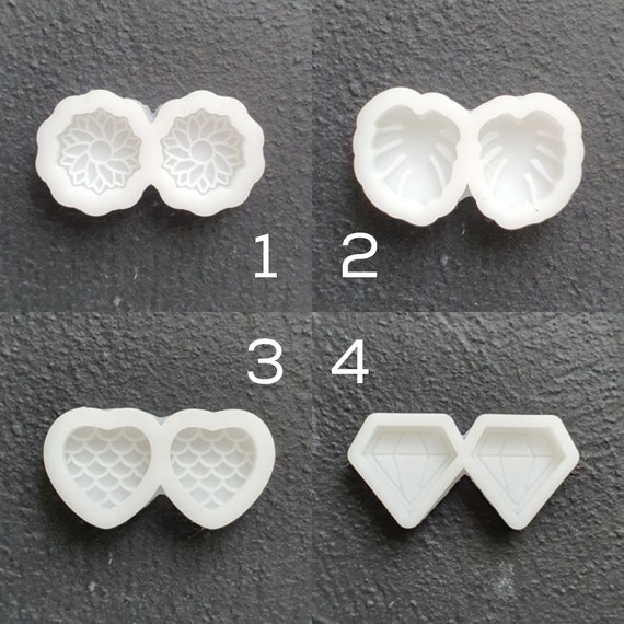 Silicone earrings mold Heart Monstera Flower Diamond Jewelry Resin mould for resin and epoxy