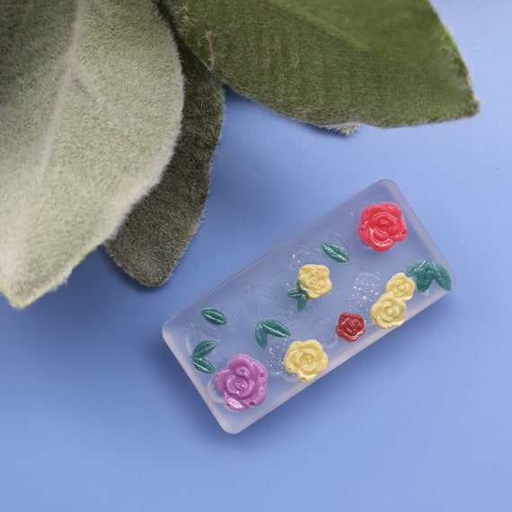 Silicone earrings mini mold "Flowers" for resin and epoxy