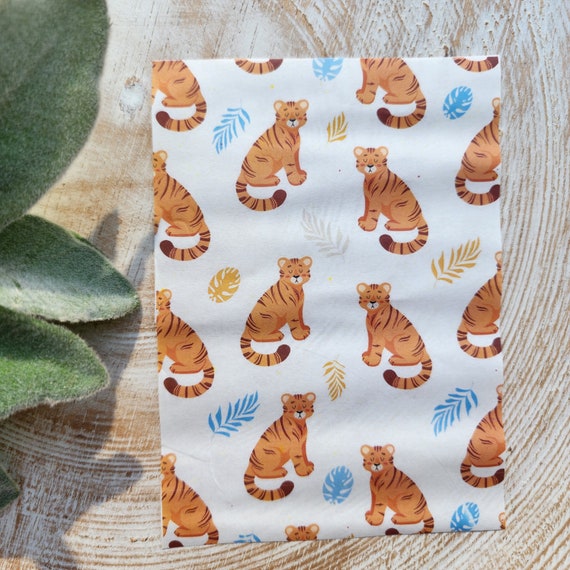 Clay transfer paper / Image transfer paper for clay / Water soluble paper for polymer clay / Tiger animal pattern transfer sheets