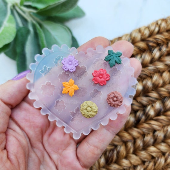 Polymer clay mini mold Silicone earrings mold "Micro flowers" Summer mold for resin and polymer clay Polymer clay tool Clay texture