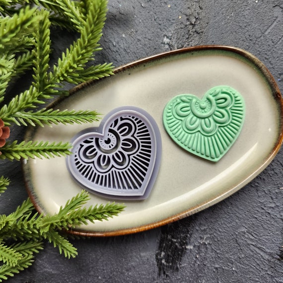 Polymer Clay cutters Heart flower pattern Earrings molds Polymer clay tool sharp cutter stamp Jewelry stud earrings cutters