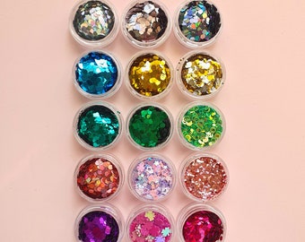 15 pcs set Chunky glitter for Resin Epoxy crafts and nail art