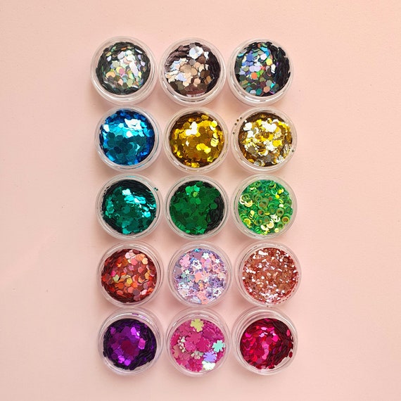 15 Pcs Set Chunky Glitter for Resin Epoxy Crafts and Nail Art 