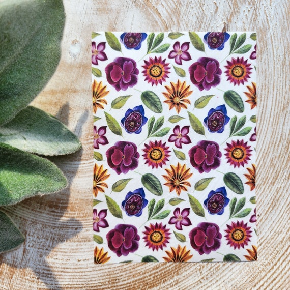 Clay transfer paper / Image transfer paper for clay / Water soluble paper for polymer clay / Flower pattern transfer sheets