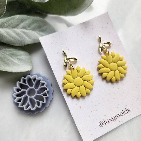 Polymer Clay cutters "Folk flower" Earrings sharp clay cutter / Polymer clay tool / Earrings cutter / Botanical cutter / Jewelry cutter