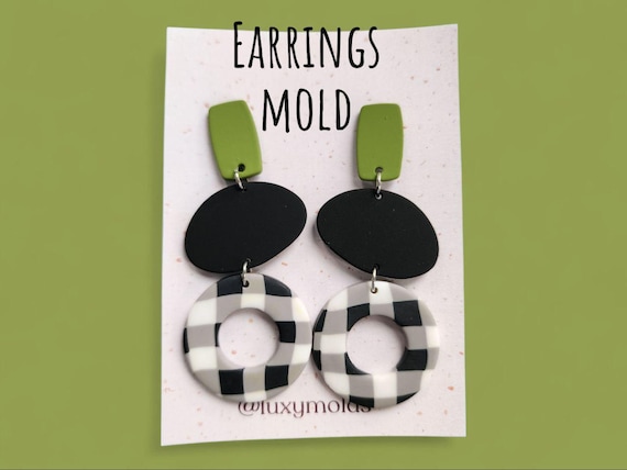 Silicone earrings mold / Silicone epoxy mold / Silicone UV resin molds / Geometry earrings silicone jewelry mold / Matte effect earring mold