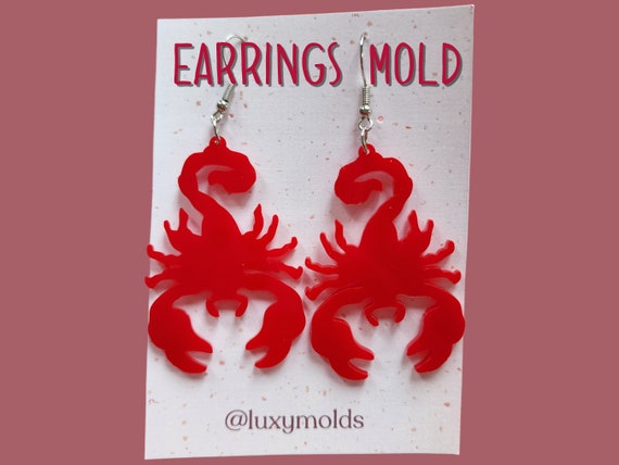 Silicone earrings mold / Silicone epoxy mold / Silicone UV resin molds / Scorpion earrings silicone jewelry mold
