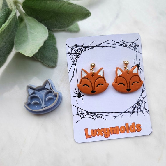 Fall Polymer Clay cutters Stud earring clay cutters Earrings molds Polymer clay tool Fox sharp cutter stamp