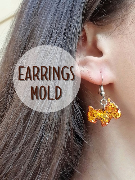 Silicone earring mold Dog Jewelry Resin mould for resin and epoxy