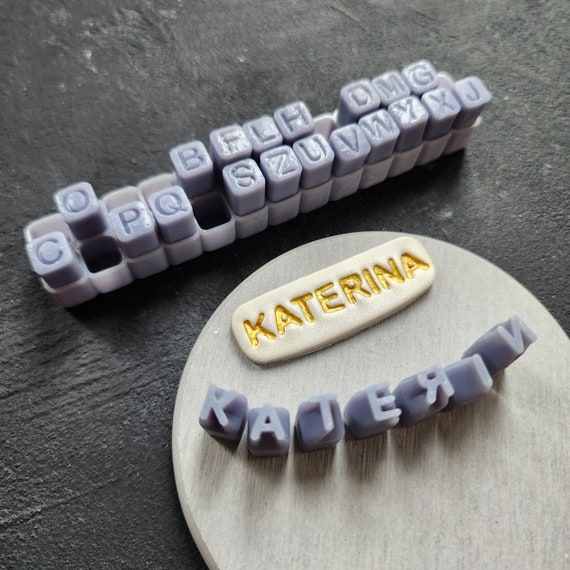 Initial stamp Polymer clay stamps "Letters, Alphabet" embossing clay tools Clay supplies
