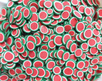 Watermelon polymer clay shapes for Resin Epoxy crafts for nail design