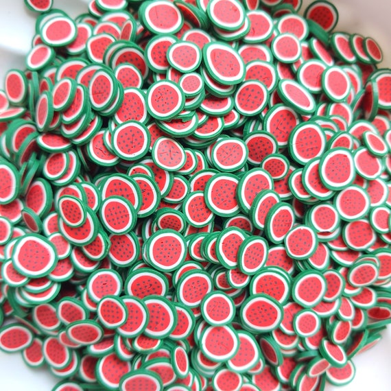 Watermelon polymer clay shapes for Resin Epoxy crafts for nail design