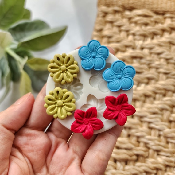 Polymer clay mold Silicone earrings mold "Flower" Summer mold mould for resin and polymer clay Polymer clay tool Clay cutter Clay texture
