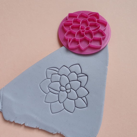 Polymer clay stamp "Flower" 3D printed embossing