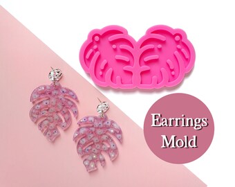 Earrings molds for resin Monstera Leaves silicone mold for epoxy