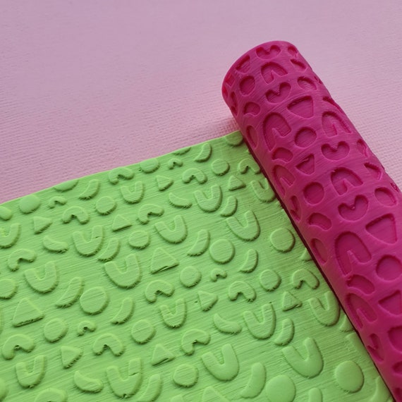 Polymer clay texture roller stamp 3D printed embossing