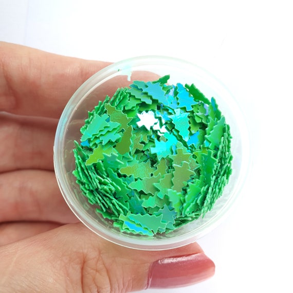Christmas tree sequins Green Hologram Chunky glitter for Resin Epoxy crafts