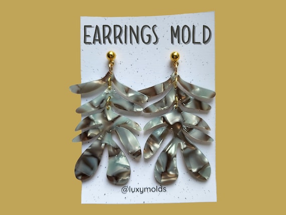 Silicone earrings mold / Silicone epoxy mold / Silicone earring moulds / Silicone UV resin molds / Leaf earring silicone jewelry mold