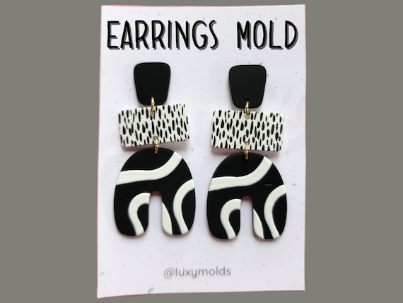Silicone earrings mold / Silicone epoxy mold / Silicone UV resin molds / Geometry earrings silicone jewelry mold / Matte effect earring mold