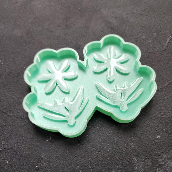 Glossy Earring Mold Blanks – Master Molds for Making Your Own Silicone Molds "Flower design"
