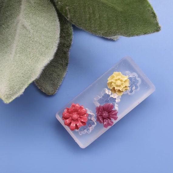 Silicone earrings mini mold "Flowers" for resin and epoxy
