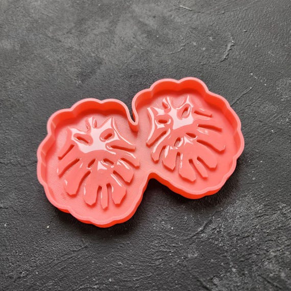 Glossy Earring Mold Blanks – Master Molds for Making Your Own Silicone Molds "Monstera Leaf Botanic design"