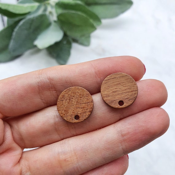 Wood Earring stud components Geometric studs Earrings findings DIY jewelry