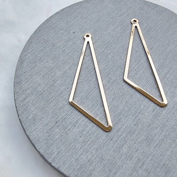 Gold plated charms Triangle Earrings components Earrings findings DIY jewelry