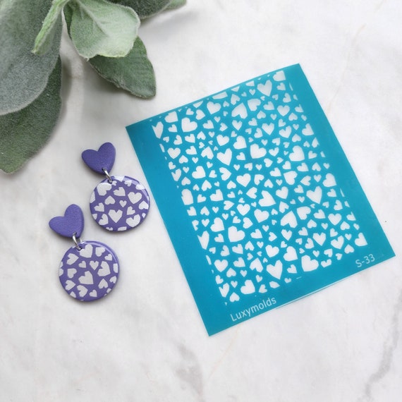 Silk screen stencil for polymer clay "Valentine's day" Luxymolds S-33