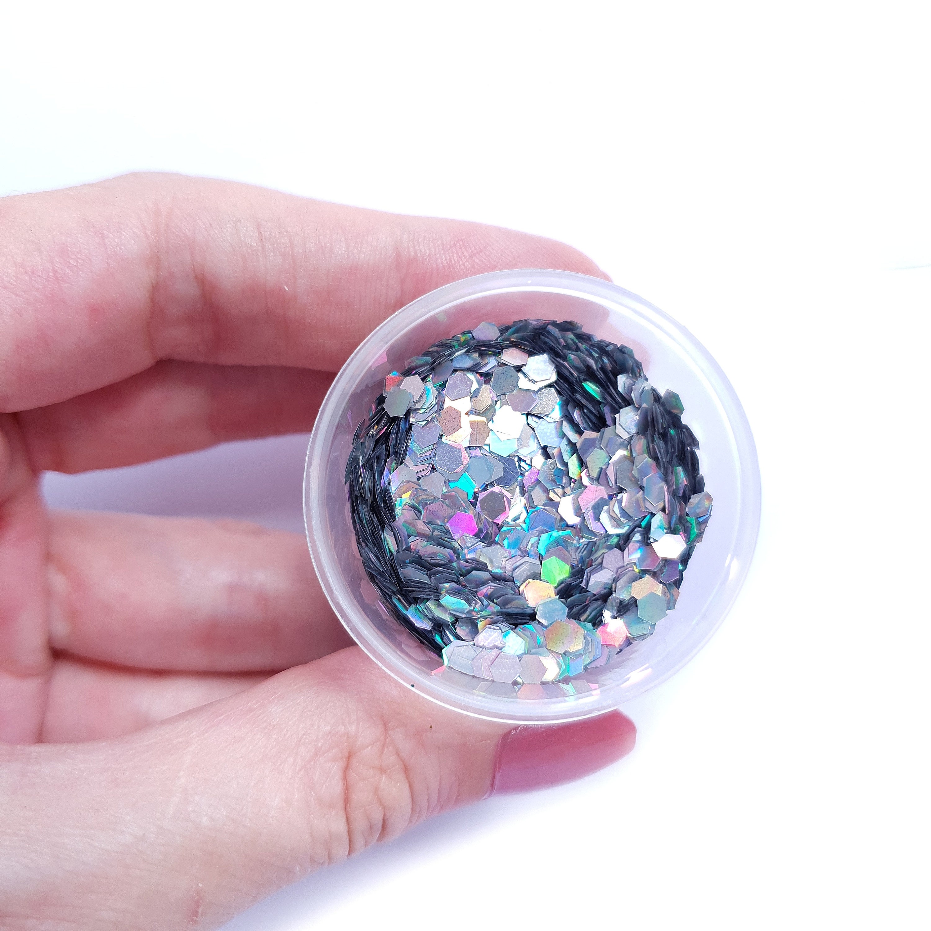 Stars Silver Hologram Hexagon Chunky Glitter for Resin Epoxy Crafts 