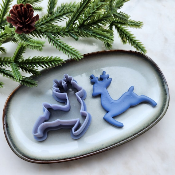 Christmas Polymer Clay cutters Raindeer Earrings molds Polymer clay tool sharp cutter stamp Jewelry stud earrings cutters