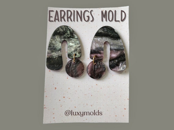 Silicone earrings mold / Silicone epoxy mold / Silicone earring moulds / Silicone UV resin molds / Arch stud earring silicone jewelry mold