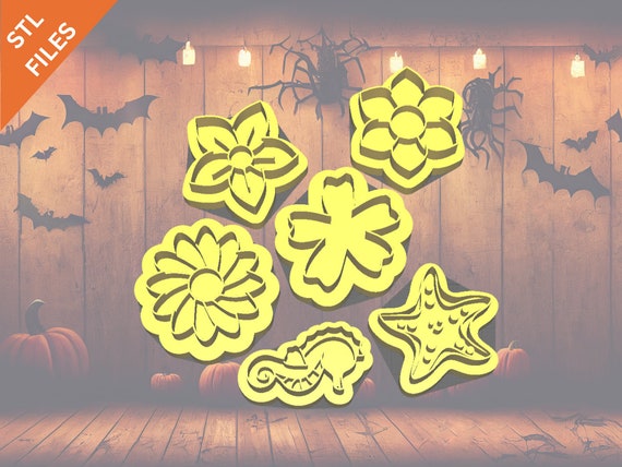 Digital STL files for 3D printing Clay cutters Earrings sharp version cutters Flower Leaf Mermaid cutters download files for resin machine