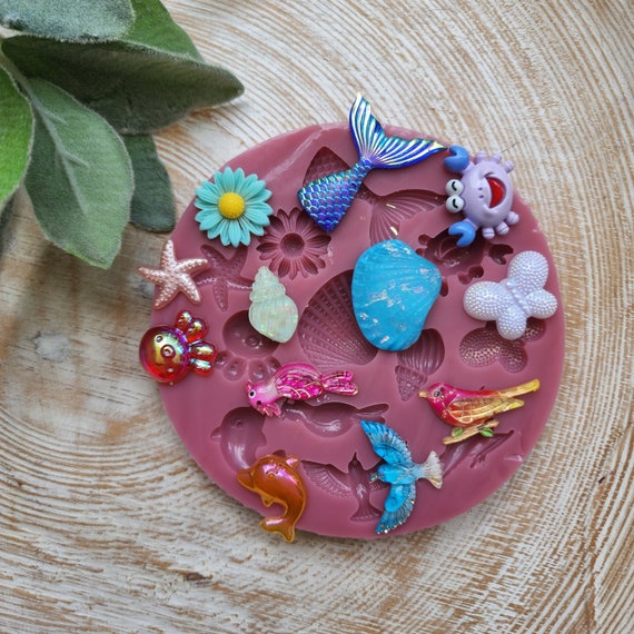 Silicone earrings mold / Silicone epoxy mold / Silicone stud earring moulds / Silicone UV resin molds / Summer clay jewelry mold /Clay tool