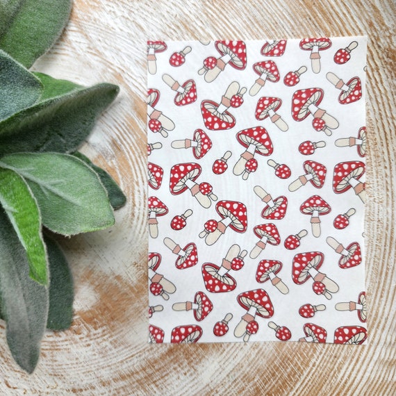 Clay transfer paper / Image transfer paper / Water soluble paper for polymer clay / Mushroom transfer sheet / Transfer paper for clay