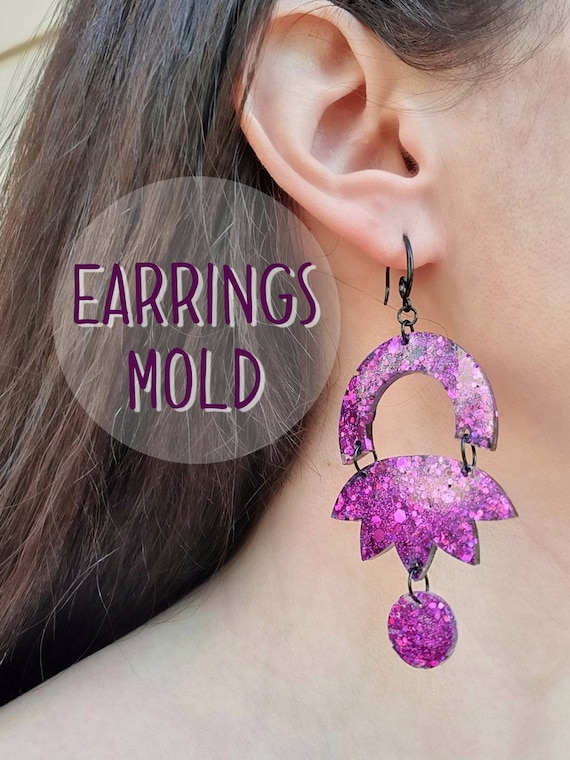 Silicone earring mold Jewelry Resin mould for resin and epoxy