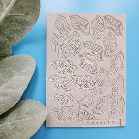 Polymer clay Texture tile Texture mat Clay stamp Polymer clay texture stencils "Leafs" design clay texture Rubber mat T-254