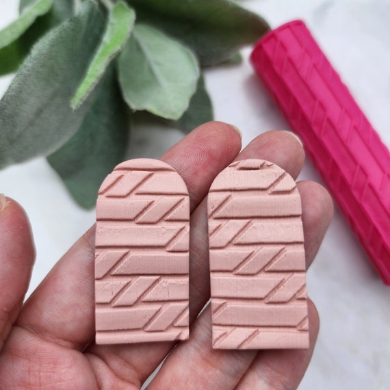 Polymer clay texture roller Clay stamp Polymer clay tool Clay supplies Clay embossing Clay print rollers