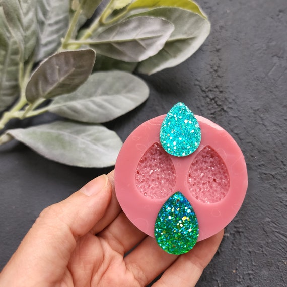 Silicone earrings mold / Silicone epoxy mold / Silicone stud earring moulds / Silicone UV resin molds / Diamond jewelry mold/Clay tool