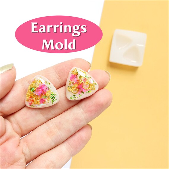 Silicone earrings mold "Triangle" mould for resin and epoxy